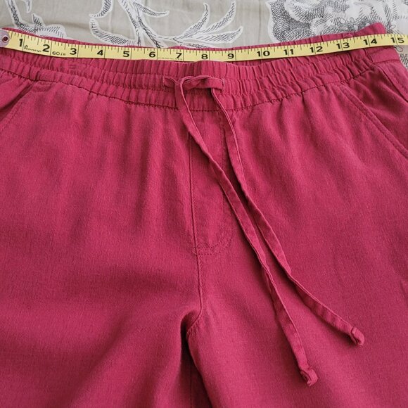GAP Raspberry Easy Pant Linen Blend Drawstring Elastic Waist Small EUC - Picture 5 of 7